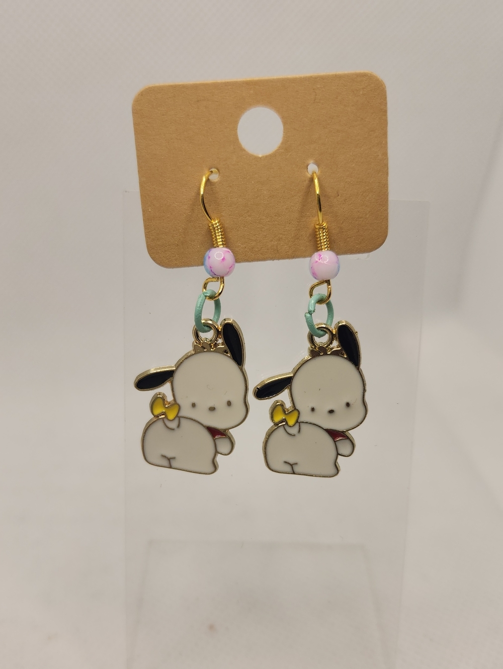 Pochacco (Hello Kitty) With A Butterfly In His Butt Earrings